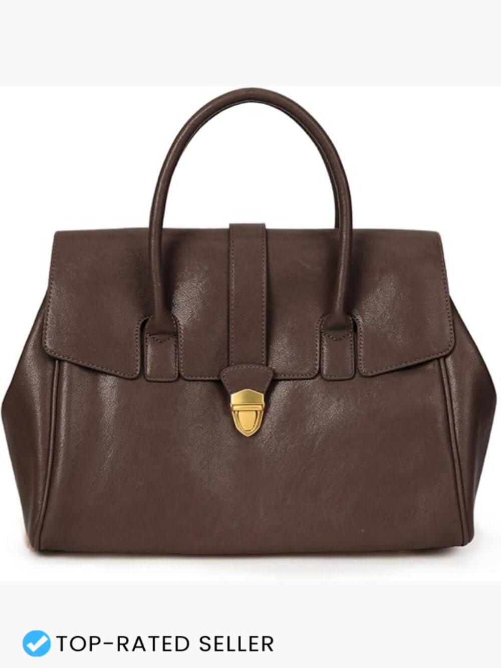 Faux Leather Tote Bag Large Capacity Work Bag Vintage Top Handle Handbag